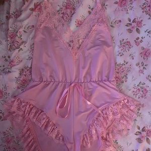 Pink sugar thrillz lace lingerie romper
